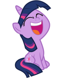 Size: 4688x4688 | Tagged: safe, artist:besttubahorse, twilight sparkle, pony, g4, sparkle's seven, female, filly, filly twilight sparkle, laughing, simple background, sitting, transparent background, vector, younger