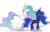 Size: 6234x4038 | Tagged: safe, artist:frownfactory, princess celestia, princess luna, alicorn, pony, g4, sparkle's seven, .svg available, absurd resolution, crown, duo, duo female, eye contact, faic, female, folded wings, grin, horn, horseshoes, jewelry, looking at each other, looking at someone, mare, peytral, regalia, royal sisters, shadow, siblings, simple background, sisters, smiling, smiling at each other, smirk, svg, transparent background, vector, wings