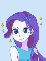 Size: 2448x3264 | Tagged: safe, artist:haibaratomoe, rarity, equestria girls, g4, clothes, cute, female, high res, raribetes, rarity peplum dress, simple background, smiling, solo, sparkles