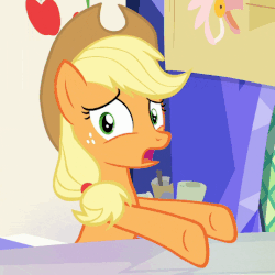 Size: 538x538 | Tagged: safe, screencap, applejack, earth pony, pony, g4, season 9, sparkle's seven, animated, cheek squish, cowboy hat, cropped, cute, female, friendship throne, hat, jackabetes, looking at you, mare, solo, squishy cheeks, twilight's castle, worried