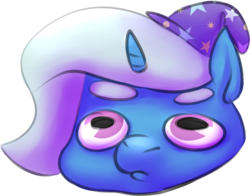 Size: 900x707 | Tagged: safe, artist:companioncube, trixie, pony, unicorn, g4, bust, clothes, female, hat, mare, simple background, solo, transparent background, trixie's hat