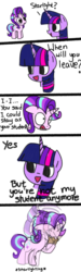 Size: 1500x5000 | Tagged: safe, artist:andromedasparkz, starlight glimmer, twilight sparkle, alicorn, pony, unicorn, g4, anxiety, comic, dialogue, doodle, female, hyperventilating, mare, panic attack, paper bag, starlighting, twilight sparkle (alicorn)