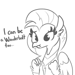 Size: 825x825 | Tagged: safe, artist:tjpones, silverstream, classical hippogriff, hippogriff, g4, uprooted, 30 minute art challenge, ambition, clothes, cute, diastreamies, female, hippogriff wonderbolt, lineart, non-pegasus wonderbolt, solo, uniform, wonderbolt silverstream, wonderbolt trainee uniform