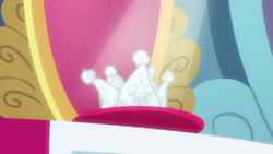 Size: 1920x1080 | Tagged: safe, screencap, g4, season 9, sparkle's seven, background, crepuscular rays, crown, hard-won helm of the sibling supreme, no pony, scenic ponyville