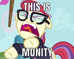 Size: 750x602 | Tagged: safe, edit, edited screencap, screencap, moondancer, pony, amending fences, g4, angry, caption, cropped, crying, female, image macro, mematic, mematic.net, meme, misspelling, solo, text, wall-e
