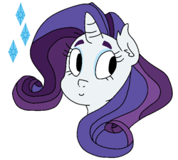 Size: 677x610 | Tagged: safe, artist:foxumbrella, rarity, pony, unicorn, g4, bust, female, looking sideways, mare, simple background, smiling, solo, white background