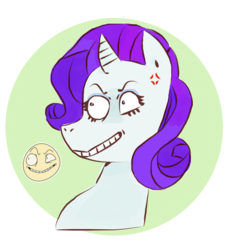 Size: 650x700 | Tagged: safe, artist:foxumbrella, part of a set, rarity, pony, unicorn, g4, angry, bust, curved horn, emotions, female, gritted teeth, horn, mare, simple background, solo, stressed, transparent background