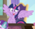 Size: 741x624 | Tagged: safe, screencap, starlight glimmer, twilight sparkle, alicorn, pony, unicorn, g4, my little pony: friendship is magic, sparkle's seven, cropped, desk, excited, faic, female, gasp, glowing horn, horn, magic, mare, offscreen character, open mouth, sitting, solo focus, spread wings, twilight sparkle (alicorn), wide eyes, wings