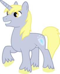 Size: 1920x2350 | Tagged: safe, edit, vector edit, derpy hooves, shining armor, pony, unicorn, ponyar fusion, g4, colored hooves, fusion, male, palette swap, raised hoof, recolor, simple background, solo, stallion, transparent background, unshorn fetlocks, vector