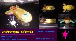Size: 3200x1724 | Tagged: safe, pony, customized toy, irl, photo, shuttlecraft, spaceship, toy
