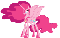 Size: 1920x1246 | Tagged: artist needed, safe, edit, vector edit, nightmare moon, pinkie pie, alicorn, pony, ponyar fusion, g4, ethereal mane, female, fusion, mare, palette swap, recolor, simple background, solo, transparent background, vector, xk-class end-of-the-world scenario