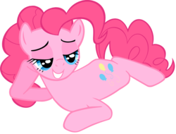 Size: 900x684 | Tagged: safe, artist:iamthegreatlyra, pinkie pie, earth pony, pony, g4, bedroom eyes, damn sexy pose, draw me like one of your french girls, female, lidded eyes, mare, pose, prone, sexy, simple background, solo, stupid sexy pinkie, transparent background, vector