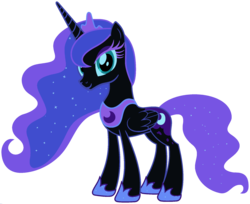 Size: 1920x1566 | Tagged: safe, edit, vector edit, nightmare moon, princess luna, alicorn, pony, ponyar fusion, g4, concave belly, ethereal mane, female, fusion, hoof shoes, mare, nightmare luna, palette swap, peytral, recolor, simple background, slender, solo, starry mane, thin, transparent background, vector