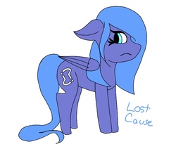 Size: 768x631 | Tagged: safe, artist:mintymelody, oc, oc:lost cause, pegasus, pony, looking back, not luna, question mark, vent oc
