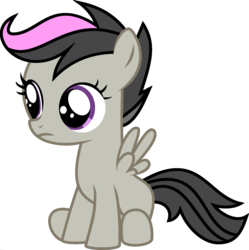 Size: 1920x1927 | Tagged: safe, edit, vector edit, octavia melody, scootaloo, pegasus, pony, ponyar fusion, g4, female, filly, foal, fusion, palette swap, recolor, simple background, sitting, solo, transparent background, vector