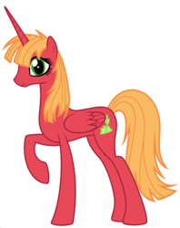 Size: 1920x2419 | Tagged: safe, edit, vector edit, big macintosh, oc, oc:fausticorn, alicorn, pony, ponyar fusion, g4, female, fusion, mare, palette swap, raised hoof, recolor, simple background, solo, transparent background, vector