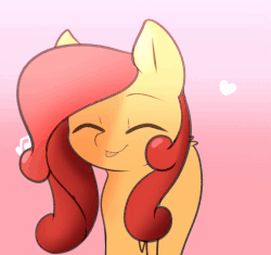 Size: 800x751 | Tagged: dead source, safe, artist:angrylittlerodent, oc, oc only, oc:soft melody, pegasus, pony, g4, :p, animated, cute, eyes closed, female, frame by frame, gif, headbob, heart, mare, music notes, not fluttershy, ocbetes, party soft, silly, simple background, smiling, tongue out