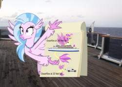 Size: 3020x2158 | Tagged: safe, artist:oceanrailroader, ocean flow, silverstream, classical hippogriff, hippogriff, pony, seapony (g4), g4, uprooted, female, giant pony, high res, macro