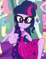 Size: 607x783 | Tagged: safe, screencap, fluttershy, pinkie pie, rarity, sci-twi, twilight sparkle, equestria girls, g4, i'm on a yacht, my little pony equestria girls: better together, cropped, female, glasses, smiling