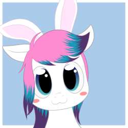 Size: 790x790 | Tagged: safe, artist:brightroom, oc, oc:littchie, pony, animated, bunny ears, cute, gif, solo, ych result