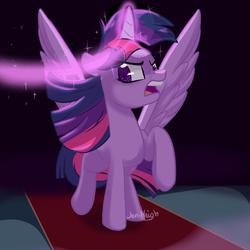 Size: 2500x2500 | Tagged: safe, artist:jen-neigh, twilight sparkle, alicorn, pony, g4, the beginning of the end, female, high res, magic, mare, solo, twilight sparkle (alicorn)