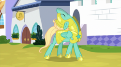 Size: 2100x1180 | Tagged: safe, screencap, zephyr breeze, pony, g4, sparkle's seven, armor, eyes closed, helmet, hoof shoes, majestic, male, pose, royal guard armor, royal guard zephyr breeze, solo