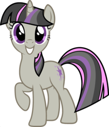 Size: 1920x2233 | Tagged: safe, edit, vector edit, octavia melody, twilight sparkle, pony, unicorn, ponyar fusion, g4, female, fusion, looking at you, mare, palette swap, raised hoof, recolor, simple background, smiling, solo, transparent background, twilightvia, unicorn twilight, vector