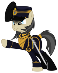 Size: 1280x1604 | Tagged: safe, artist:brony-works, pony, clothes, dragoon, male, simple background, solo, stallion, sweden, sword, transparent background, uniform, vector, weapon