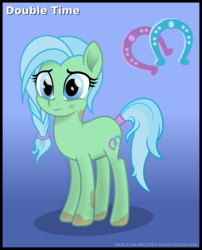 Size: 1011x1250 | Tagged: safe, artist:dolenore, oc, oc only, oc:double time, earth pony, pony, fanfic:crystals & chitin, female, mare, solo