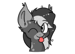 Size: 2100x1500 | Tagged: safe, artist:cocoamilk, oc, oc:chocolate milk, earth pony, pony, female, one eye closed, tongue out, wink