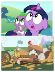 Size: 3106x4096 | Tagged: safe, edited screencap, screencap, spike, twilight sparkle, dragon, pony, unicorn, feeling pinkie keen, g4, season 1, season 9, sparkle's seven, abuse, baby, baby dragon, baby spike, comic, dragons riding ponies, duo, duo male and female, female, filly, filly twilight sparkle, horn, male, ouch, riding, riding a pony, screencap comic, spike riding twilight, spikeabuse, twilybuse, unicorn twilight, wingless spike, younger