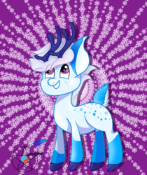 Size: 1020x1212 | Tagged: safe, artist:azurasquill, deer pony, original species, community related, full body, male, stallion