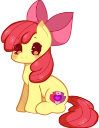 Size: 960x1240 | Tagged: safe, artist:hakumeikitsune, apple bloom, earth pony, pony, g4, adorabloom, blushing, cute, cutie mark, eye clipping through hair, female, filly, heart eyes, simple background, sitting, solo, the cmc's cutie marks, transparent background, wingding eyes