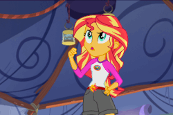 Size: 640x426 | Tagged: safe, screencap, sunset shimmer, equestria girls, g4, my little pony equestria girls: legend of everfree, animated, camp everfree outfits, female, gif
