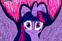 Size: 1500x1000 | Tagged: safe, artist:php185, twilight sparkle, alicorn, pony, g4, female, new style, nightmare fuel, solo, twilight sparkle (alicorn)