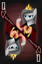 Size: 2100x3150 | Tagged: safe, artist:hugo231929, oc, oc only, oc:perl tech, oc:perltech, pony, cape, card, clothes, crown, food, high res, jewelry, looking at you, regalia, smiling, smug, solo, tea