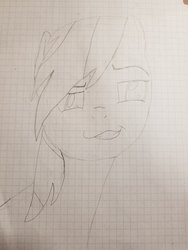 Size: 1536x2048 | Tagged: safe, artist:klutyzdragon, rainbow dash, pony, g4, female, graph paper, grid paper, lined paper, pencil drawing, solo, traditional art