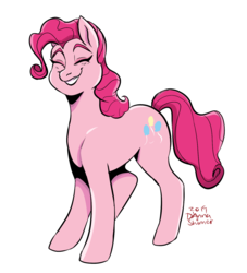 Size: 1239x1366 | Tagged: safe, artist:dannashimer, pinkie pie, earth pony, pony, g4, cute, diapinkes, eyes closed, female, mare, simple background, smiling, solo, white background