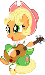 Size: 5556x9263 | Tagged: safe, artist:jhayarr23, applejack, earth pony, pony, g4, sparkle's seven, alternate hairstyle, apple chord, clothes, cowboy hat, cute, female, freckles, hat, jackabetes, jumpsuit, mare, open mouth, simple background, sitting, smiling, solo, transparent background, vector