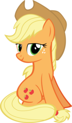 Size: 5701x9716 | Tagged: safe, artist:ace play, applejack, pony, g4, absurd resolution, female, lidded eyes, looking at you, mare, simple background, sitting, solo, transparent background, vector