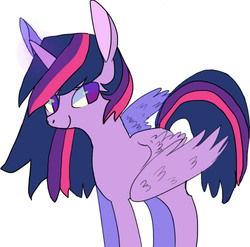 Size: 500x494 | Tagged: dead source, safe, artist:onicka12, twilight sparkle, alicorn, pony, g4, cute, female, mare, no pupils, simple background, solo, twiabetes, twilight sparkle (alicorn), white background
