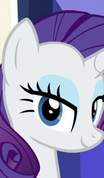 Size: 308x529 | Tagged: safe, screencap, rarity, pony, g4, sparkle's seven, cute, lidded eyes, looking at you, smiling