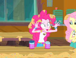 Size: 640x486 | Tagged: safe, screencap, pinkie pie, equestria girls, g4, my little pony equestria girls: legend of everfree, animated, camp everfree outfits, female, gif