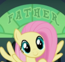 Size: 328x314 | Tagged: safe, fluttershy, pony, g4, implied mr. shy, mobile game
