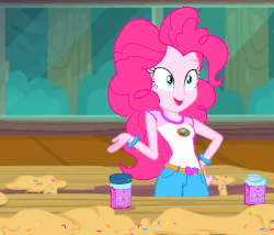 Size: 640x547 | Tagged: safe, screencap, pinkie pie, equestria girls, g4, my little pony equestria girls: legend of everfree, animated, camp everfree outfits, female, gif