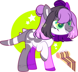Size: 1280x1188 | Tagged: safe, artist:daydreamprince, artist:mint-light, oc, oc only, oc:vermin loaf, earth pony, pony, augmented tail, base used, female, mare, solo