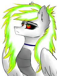 Size: 1050x1400 | Tagged: safe, artist:neon line, oc, oc only, oc:kaecus, hybrid, pony, female, simple background, solo, white background, wings