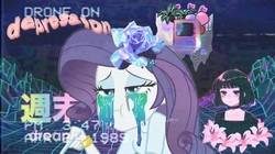 Size: 1280x719 | Tagged: safe, rarity, equestria girls, g4, aesthetics, crying, depressed, depression, vaporwave, vector, wallpaper