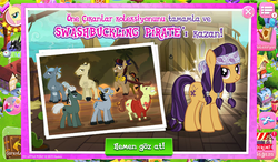Size: 1024x600 | Tagged: safe, gameloft, idw, screencap, captain hoofbeard, cutlass (g4), fluttershy, greasy rust, hearty kelp, pony of shadows, seachest, earth pony, pony, g4, background pony, bandana, collection, eyepatch, female, idw showified, male, mare, pirate, stallion, sword, turkish, weapon
