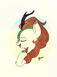 Size: 467x623 | Tagged: safe, alternate version, artist:zoomiso, autumn blaze, kirin, g4, eyes closed, female, solo